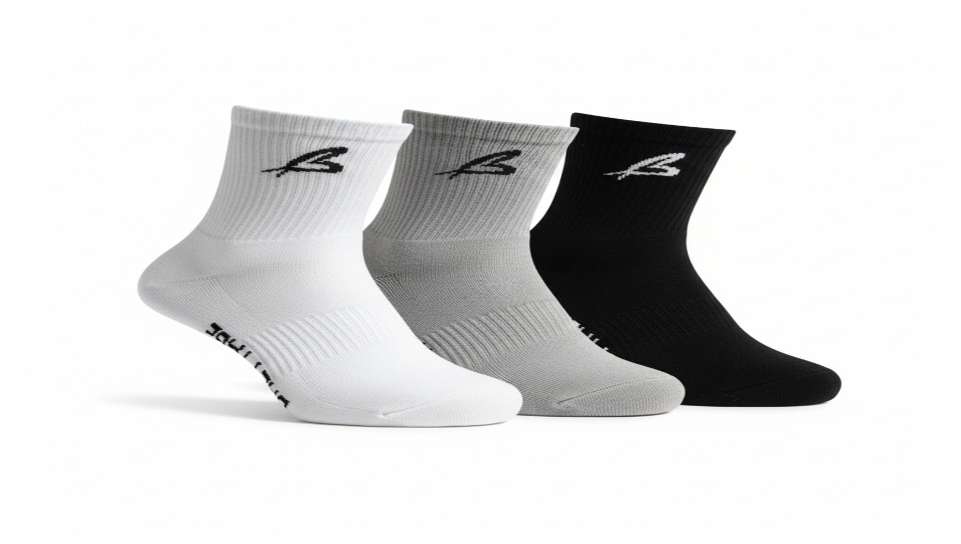 Baettage Socks 3 colorways white grey and black