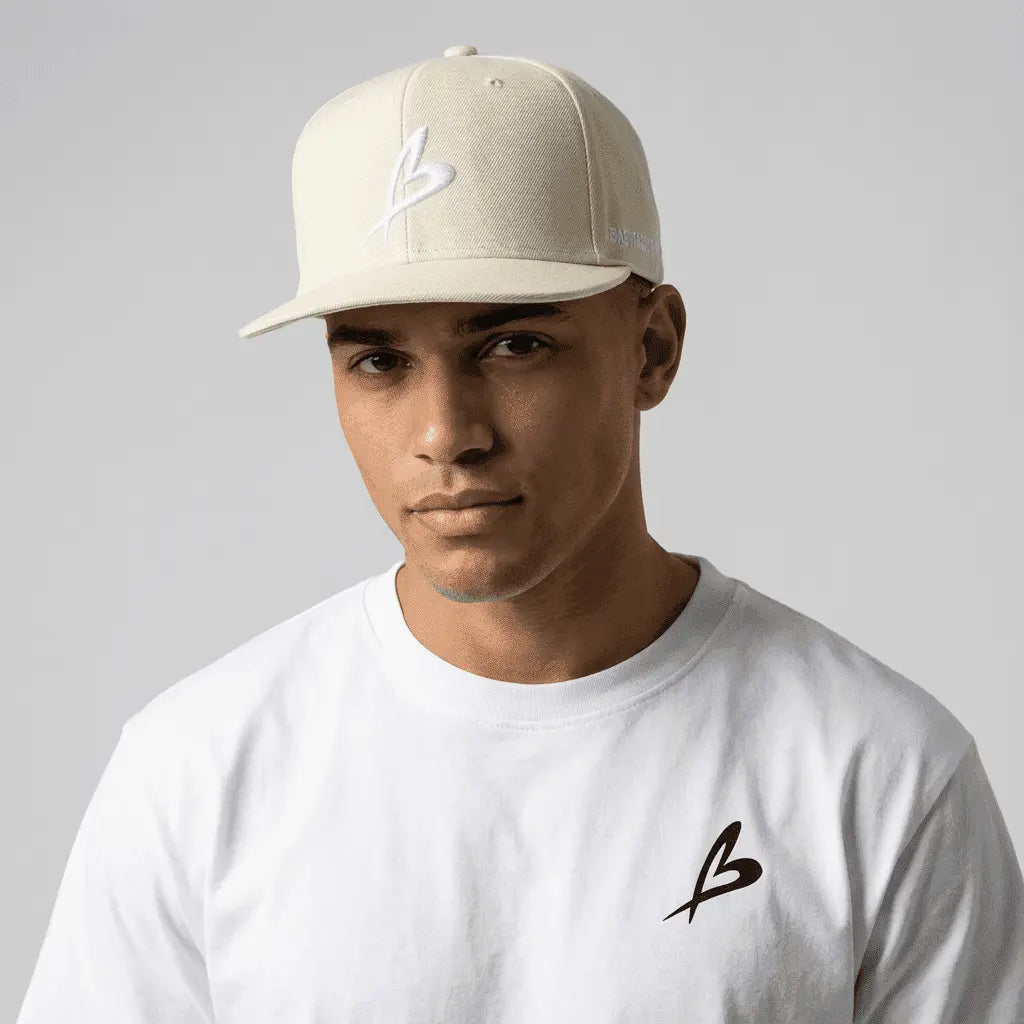 Baettage White T-Shirt & Hat Bundle for Effortless Style Baettage tee + hat Baettage Hat Bundle, Baettage White Tee, Casual Fashion Accessories, White T-Shirt and Hat BAETTAGE CLOTHING