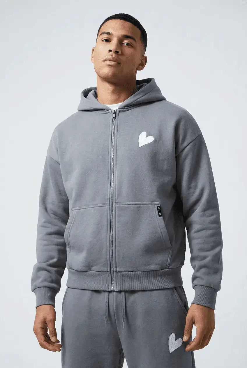 Infinity Grey Zipper Hoodie - By Baettage Baettage zip hoodie coat zipper repair, fix broken zipper, fix zipper, how to fix a jacket zipper, infinity, zipper fix BAETTAGE CLOTHING