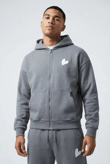 Infinity Grey Zipper Hoodie - By Baettage Baettage zip hoodie coat zipper repair, fix broken zipper, fix zipper, how to fix a jacket zipper, infinity, zipper fix BAETTAGE CLOTHING