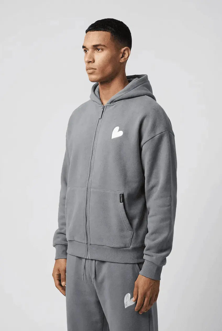 Infinity Grey Zipper Hoodie - By Baettage Baettage zip hoodie coat zipper repair, fix broken zipper, fix zipper, how to fix a jacket zipper, infinity, zipper fix BAETTAGE CLOTHING