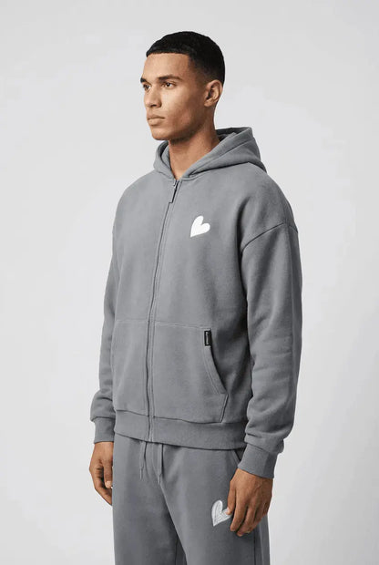 Infinity Grey Zipper Hoodie - By Baettage Baettage zip hoodie coat zipper repair, fix broken zipper, fix zipper, how to fix a jacket zipper, infinity, zipper fix BAETTAGE CLOTHING