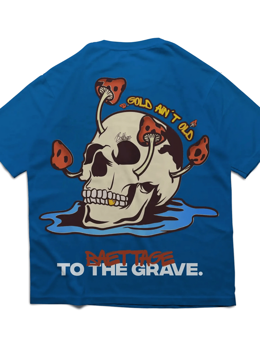 Baettage Short sleeve t-shirt Baettage Blue Skull Design Short Sleeve T-shirt