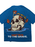 Baettage Blue Skull Design Short Sleeve T-shirt Baettage Short sleeve t-shirt blue, cotton, summer, t-shirt, tee, Vintage BAETTAGE CLOTHING
