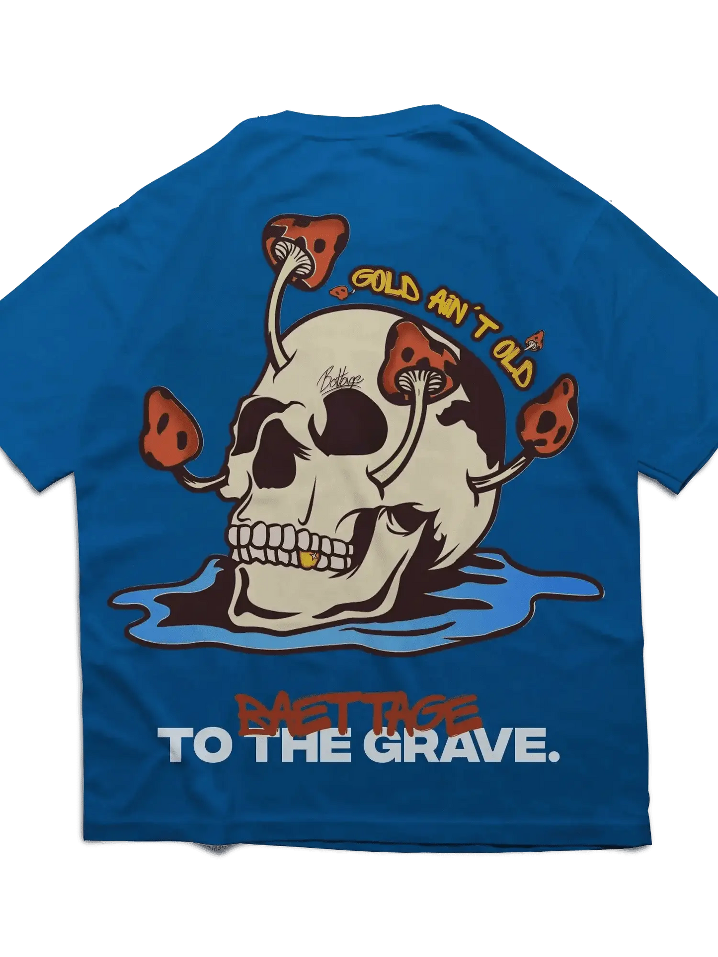 Baettage Blue Skull Design Short Sleeve T-shirt Baettage Short sleeve t-shirt blue, cotton, summer, t-shirt, tee, Vintage BAETTAGE CLOTHING