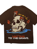Baettage Brown Skull Design Short Sleeve T-Shirt Baettage Short sleeve t-shirt brown, cotton, summer, t-shirt, tee, Vintage BAETTAGE CLOTHING