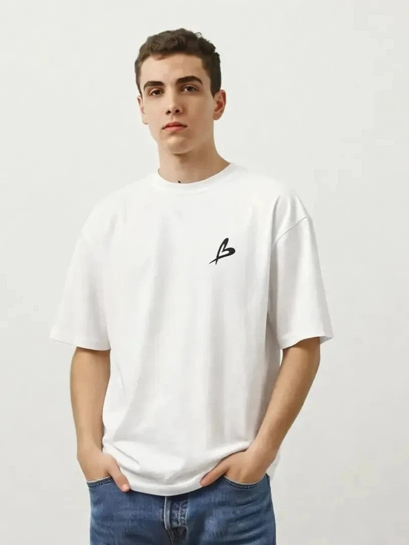 Baettage Short sleeve t-shirt Baettage White Short Sleeve Skull Design T-Shirt
