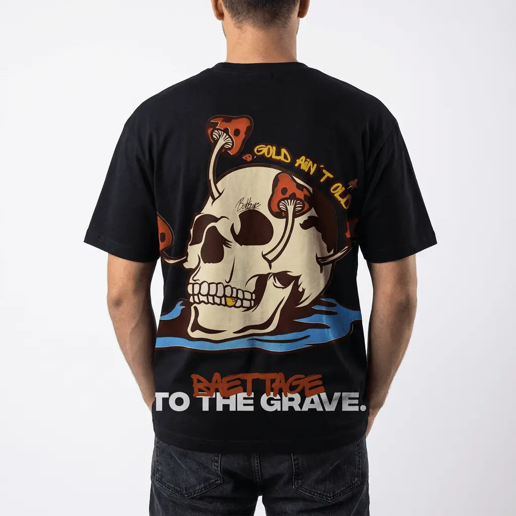 Baettage Black Skull Design Short Sleeve T-Shirt Baettage Heavywheight Hoodie baettage, best blank t-shirts for clothing, black, cotton, graphics, streetwear, streetwear clothing, streetwear streetwear design, streetwear t shirt design, summer, t-shirt, t-shirt design, tee, Vintage BAETTAGE CLOTHING